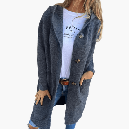 Women's Everyday Long Button Cardigan – Casual Chic Layer