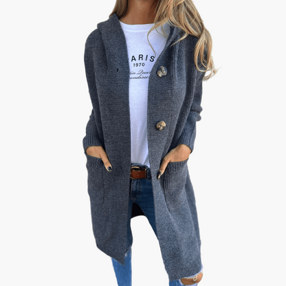 Women's Everyday Long Button Cardigan – Casual Chic Layer