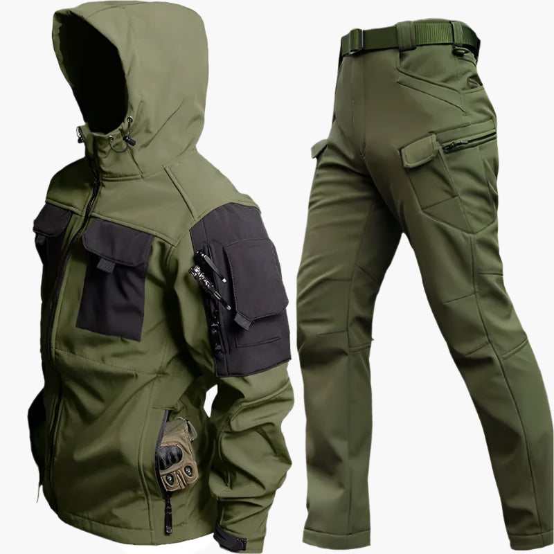 Men's Tactical Outdoor Jacket and Pants Set - Windproof & Waterproof Adventure Suit