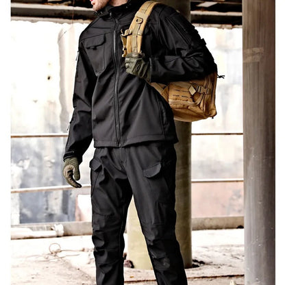Men's Tactical Outdoor Jacket and Pants Set - Windproof & Waterproof Adventure Suit