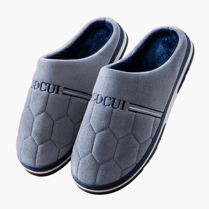 Men's Cozy Quilted Indoor Slippers with Thick Sole – Fashionable House Shoes for Winter Comfort