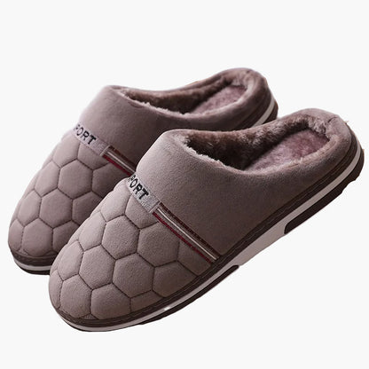 Men's Cozy Quilted Indoor Slippers with Thick Sole – Fashionable House Shoes for Winter Comfort