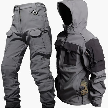 Men's Tactical Outdoor Jacket and Pants Set - Windproof & Waterproof Adventure Suit
