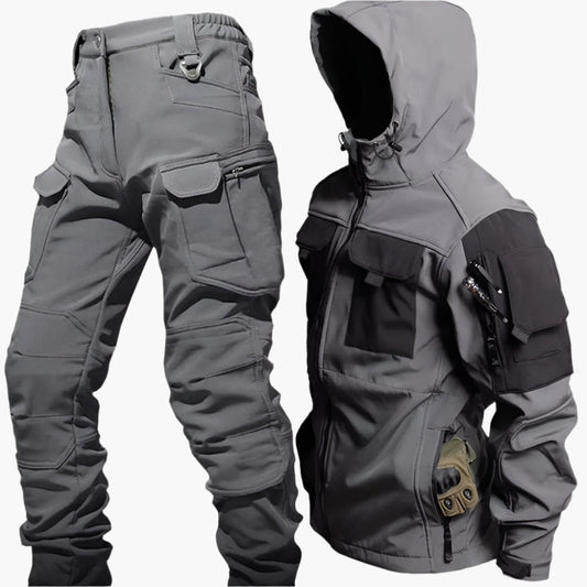 Men's Tactical Outdoor Jacket and Pants Set - Windproof & Waterproof Adventure Suit