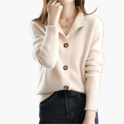 Women's Classic Button-Up Cardigan Elegant Versatile Everyday Style
