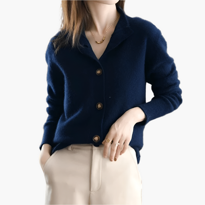 Women's Classic Button-Up Cardigan Elegant Versatile Everyday Style