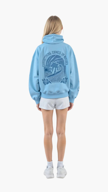 Women's Relaxed Fit Embroidered Tropical Hoodie – Everyday Casual Style