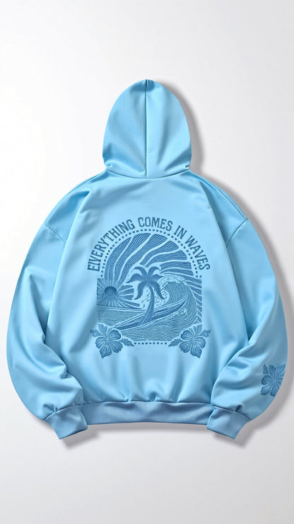 Women's Relaxed Fit Embroidered Tropical Hoodie – Everyday Casual Style