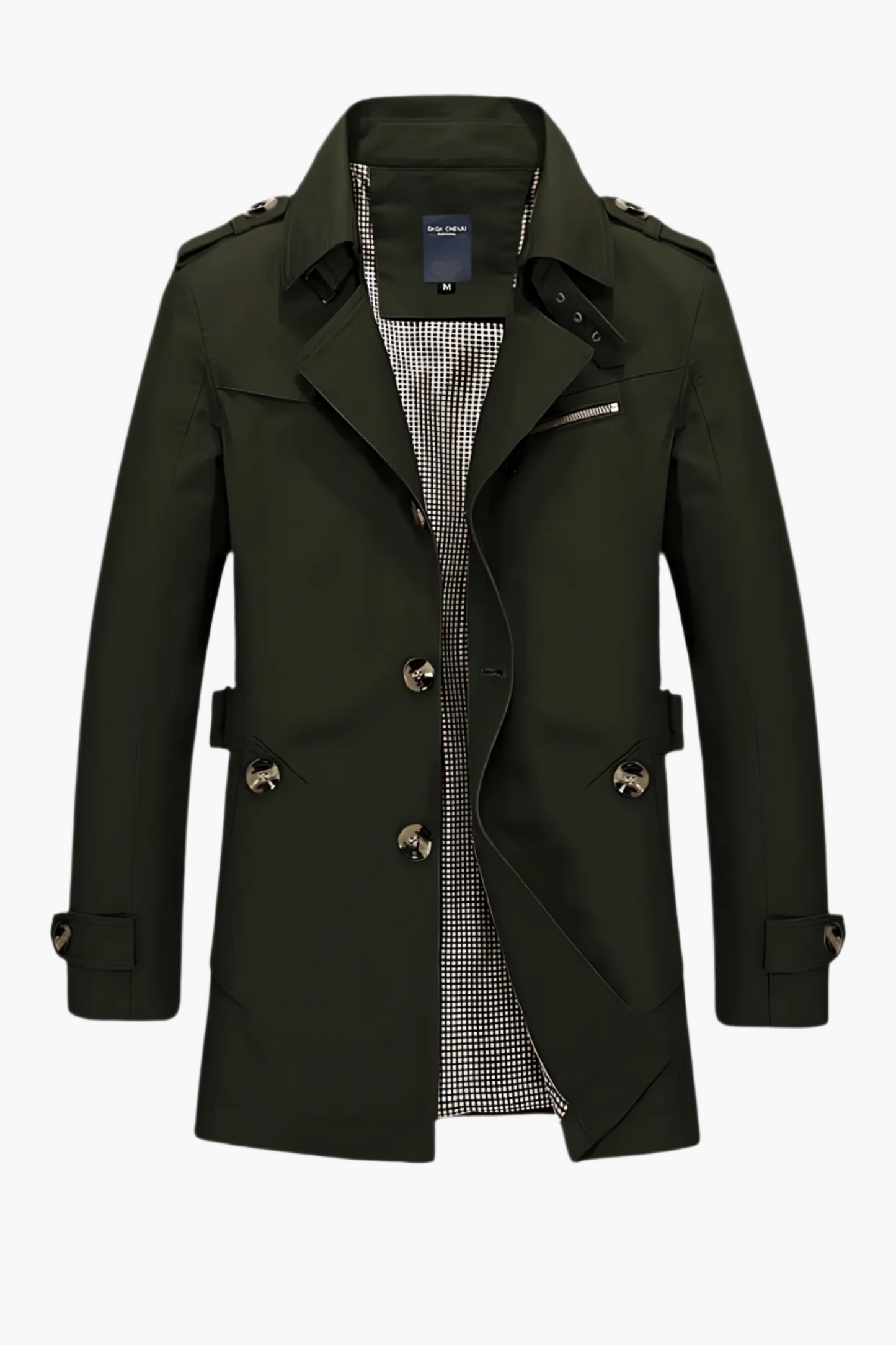 Men's Classic Trench Coat with Lapel Collar – Timeless Elegant Outerwear for Winter