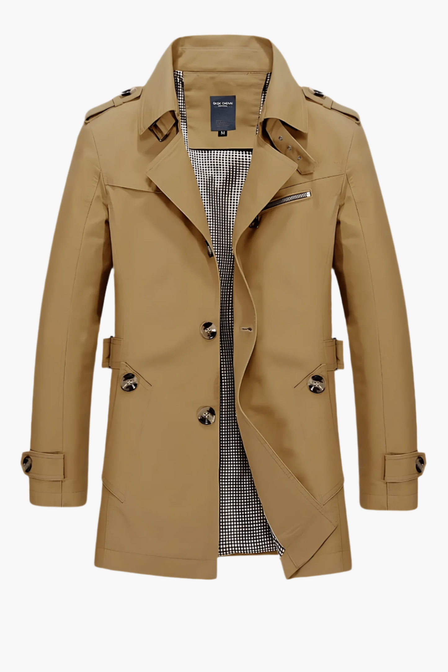 Men's Classic Trench Coat with Lapel Collar – Timeless Elegant Outerwear for Winter