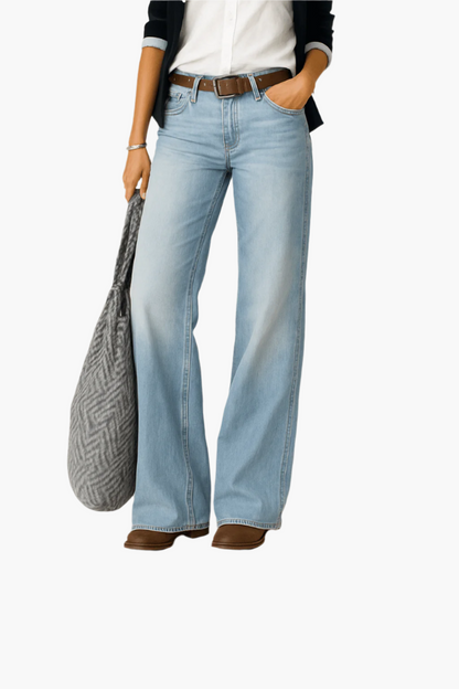 Women's Wide Leg Denim Jeans Casual Trendy Everyday Wear