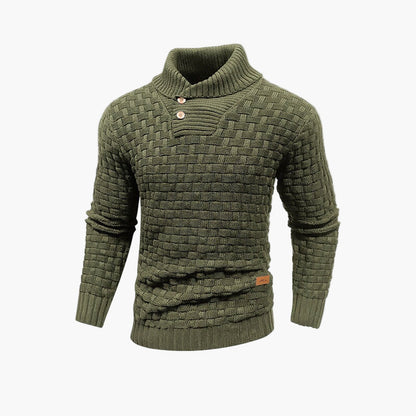 Men's Stylish Thermal Knit Pullover Sweater – Autumn Essential Classic Fit