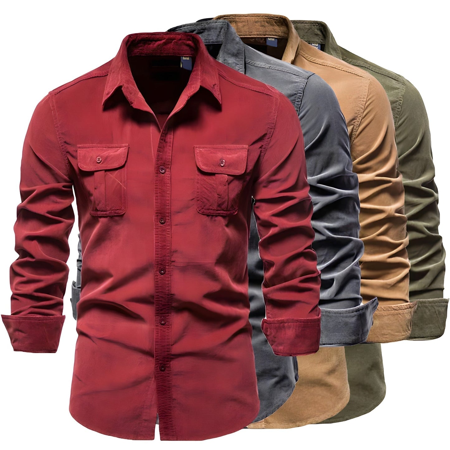 Men's Casual Slim Fit Long Sleeve Button Down Shirt - Modern Versatile Style