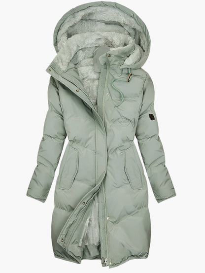Women's Long Winter Puffer Coat with Hood – Elegant Warmth for Outdoor and Everyday Wear