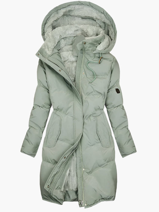 Women's Long Winter Puffer Coat with Hood – Elegant Warmth for Outdoor and Everyday Wear