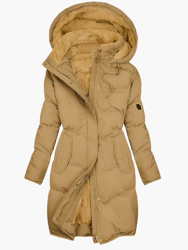 Women's Long Winter Puffer Coat with Hood – Elegant Warmth for Outdoor and Everyday Wear
