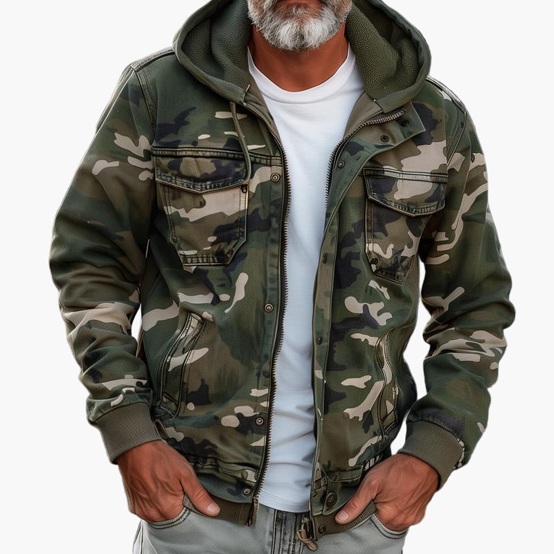 Men's Outdoor Camouflage Hooded Cargo Jacket – Urban Streetwear Style