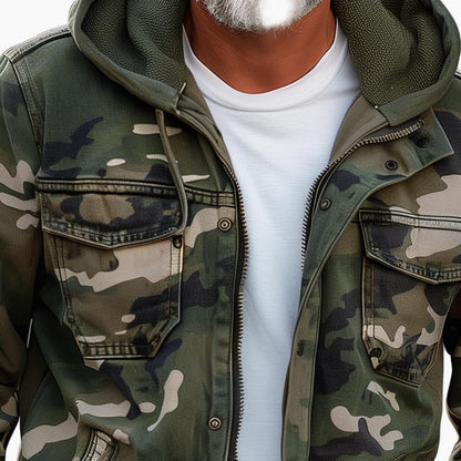 Men's Outdoor Camouflage Hooded Cargo Jacket – Urban Streetwear Style