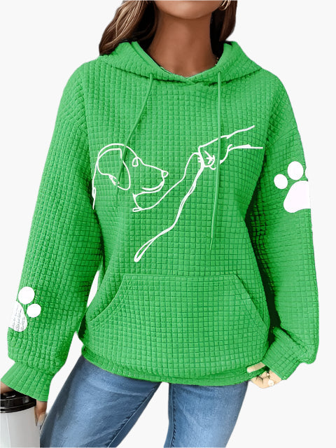 Women's Dog Lover Casual Hoodie with Paw Print and Artistic Dog Design