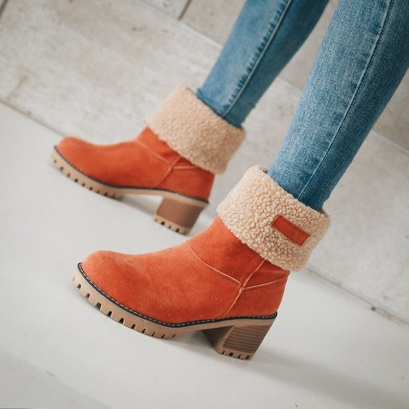Women's Foldable Warm Ankle Boots for Comfort and Style