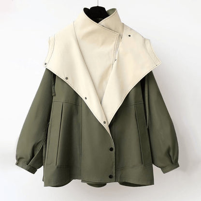 Women's Oversized Casual Layered Jacket – Relaxed Street Style Outerwear