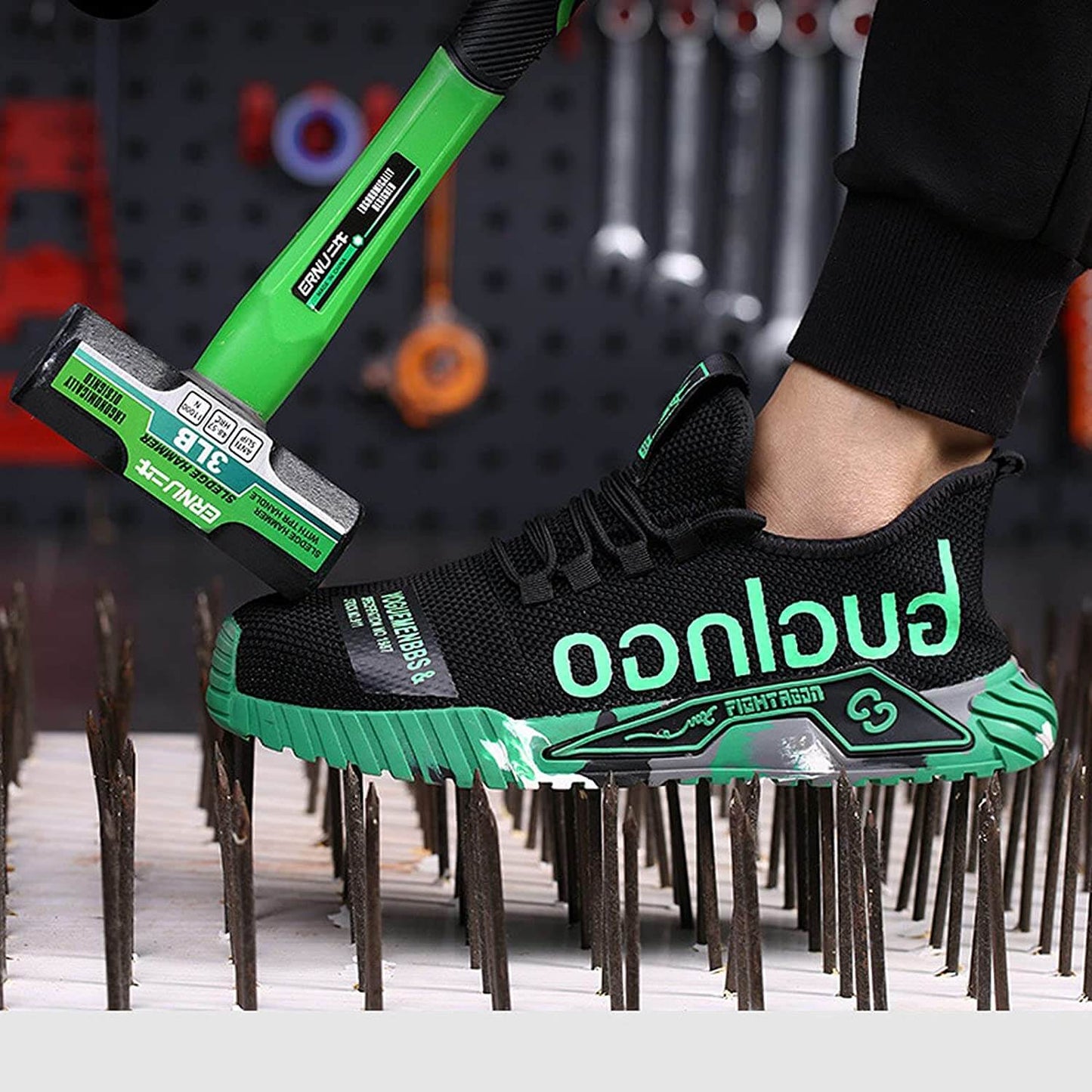 Men's Safety Work Sneakers – Lightweight Anti-Slip Steel Toe Athletic Shoes for Construction & Outdoor Use