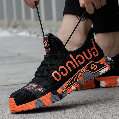 Men's Safety Work Sneakers – Lightweight Anti-Slip Steel Toe Athletic Shoes for Construction & Outdoor Use
