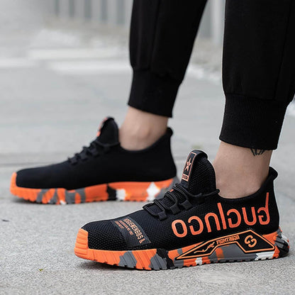 Men's Safety Work Sneakers – Lightweight Anti-Slip Steel Toe Athletic Shoes for Construction & Outdoor Use