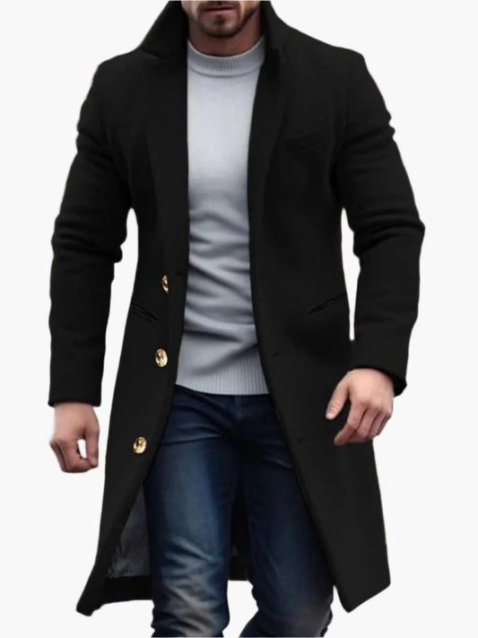 Men's Classic Long Overcoat Elegant Winter Street Style