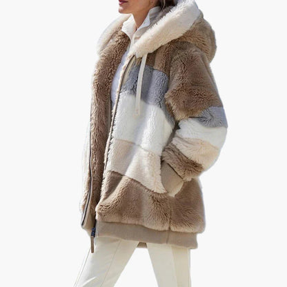 Women's Winter Hooded Zip-Up Casual Jacket - Stylish Warm Everyday Outerwear