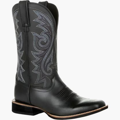 Men's Western Cowboy Boots Classic Mid-Calf Western Style Slip-On Boots