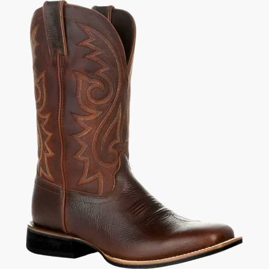 Men's Western Cowboy Boots Classic Mid-Calf Western Style Slip-On Boots