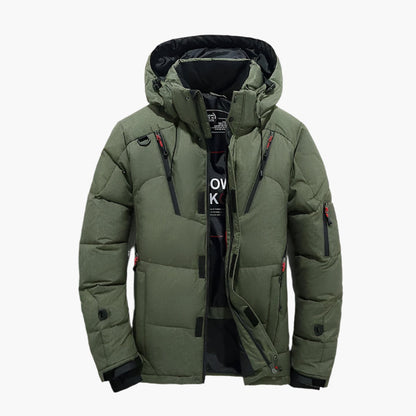 Men's Winter Outdoor Hooded Puffer Jacket - Casual Warm Parka Coat