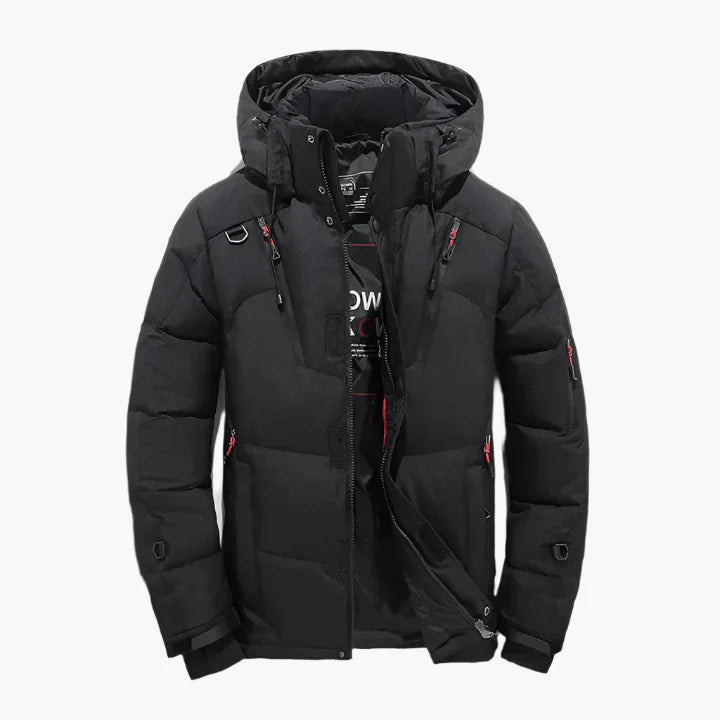 Men's Winter Outdoor Hooded Puffer Jacket - Casual Warm Parka Coat