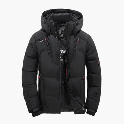 Men's Winter Outdoor Hooded Puffer Jacket - Casual Warm Parka Coat