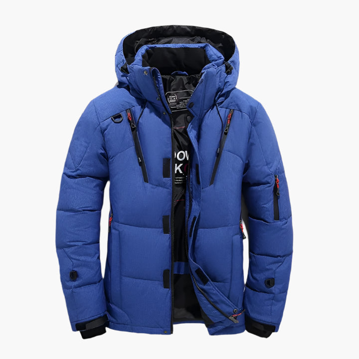 Men's Winter Outdoor Hooded Puffer Jacket - Casual Warm Parka Coat