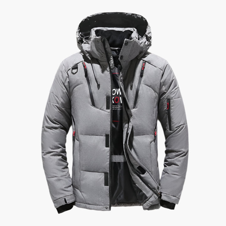 Men's Winter Outdoor Hooded Puffer Jacket - Casual Warm Parka Coat