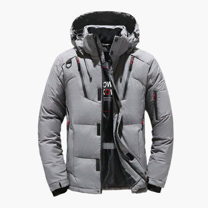 Men's Winter Outdoor Hooded Puffer Jacket - Casual Warm Parka Coat