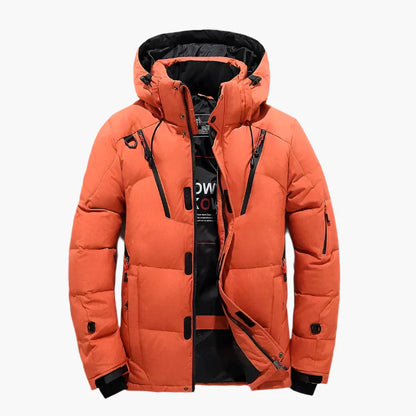 Men's Winter Outdoor Hooded Puffer Jacket - Casual Warm Parka Coat