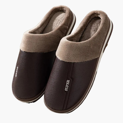 Men's Cozy Quilted Indoor Slippers with Thick Sole – Fashionable House Shoes for Winter Comfort