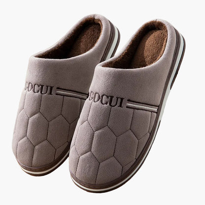 Men's Cozy Quilted Indoor Slippers with Thick Sole – Fashionable House Shoes for Winter Comfort