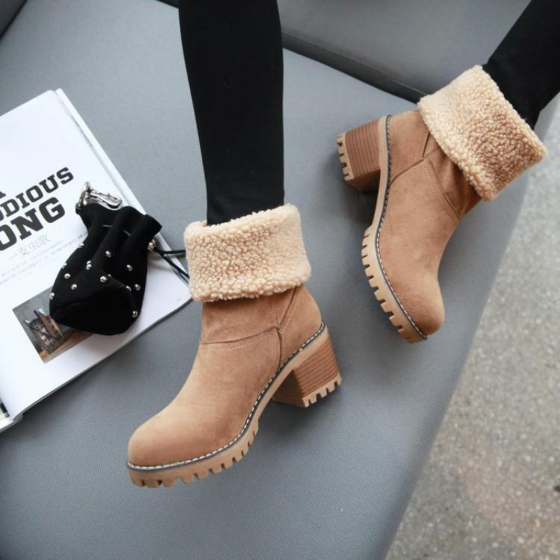 Women's Foldable Warm Ankle Boots for Comfort and Style