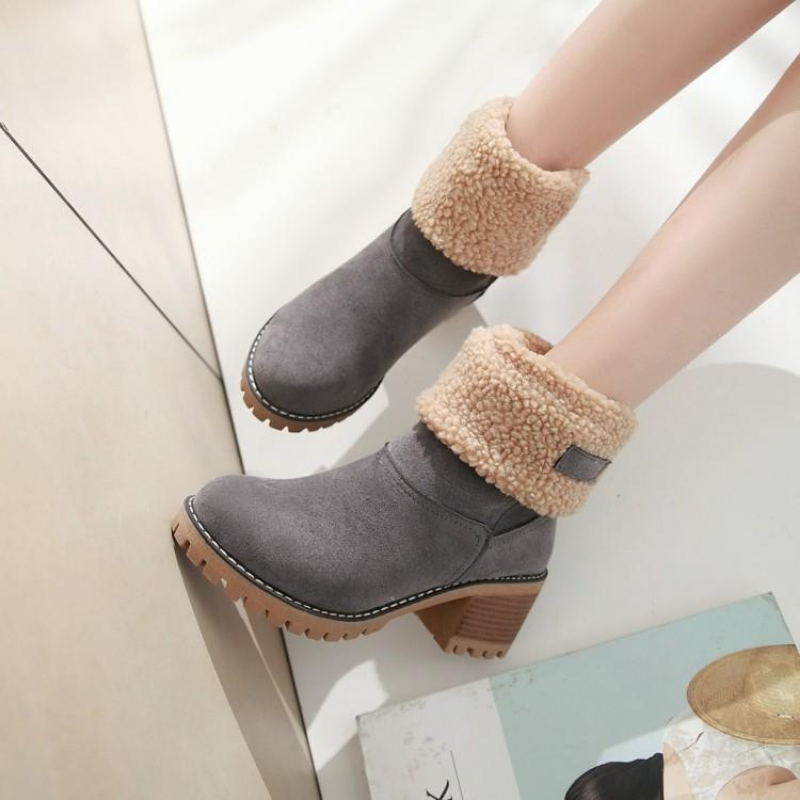 Women's Foldable Warm Ankle Boots for Comfort and Style