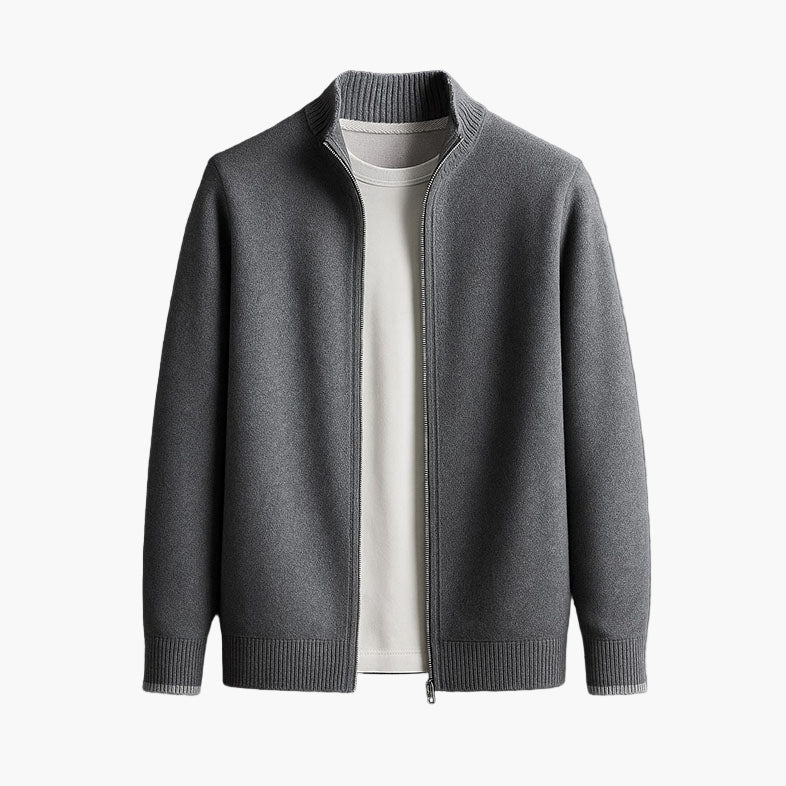 Men's Modern Zip-Up Knit Jacket for Effortless Style and Comfort