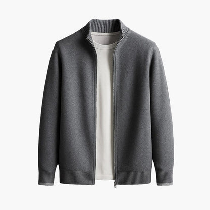 Men's Modern Zip-Up Knit Jacket for Effortless Style and Comfort
