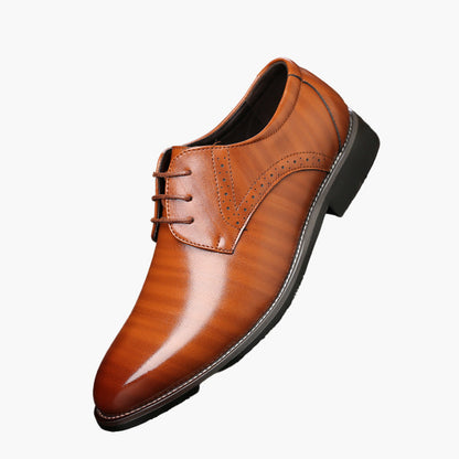 Men's Classic Derby Dress Shoes with Brogue Details – Formal and Casual Comfort