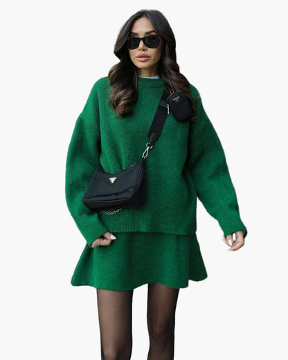 Women's Knit Sweater and Skirt Set – Relaxed Fit, Casual Chic, Perfect for Fall and Winter