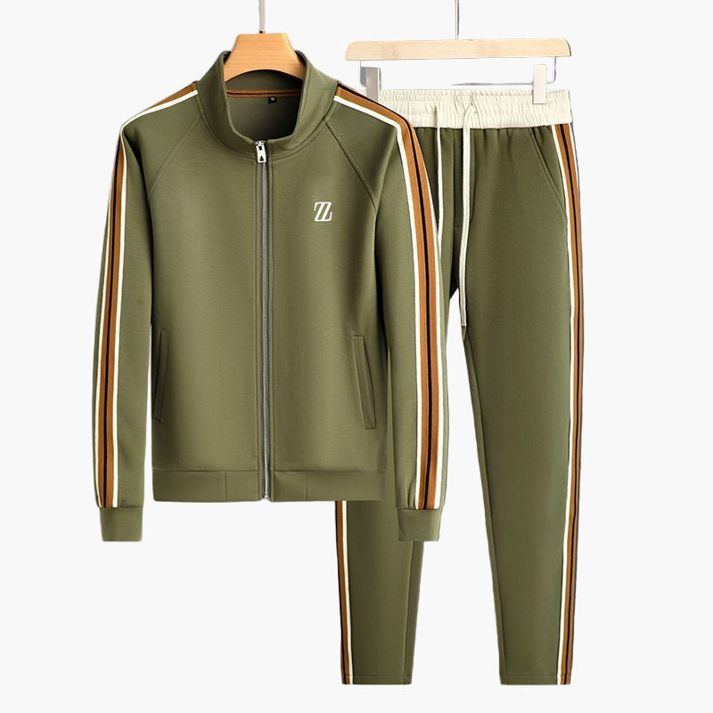 Men's Modern Athletic Tracksuit Set – Sporty Zip-Up Jacket and Joggers