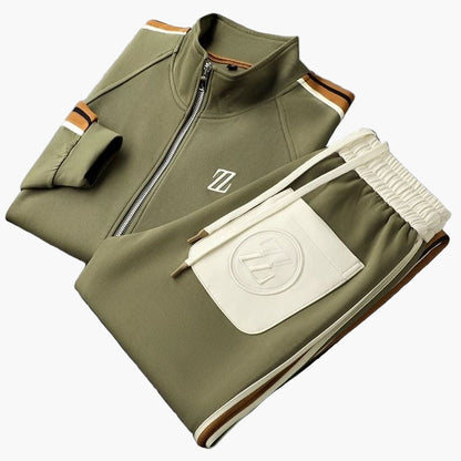 Men's Modern Athletic Tracksuit Set – Sporty Zip-Up Jacket and Joggers