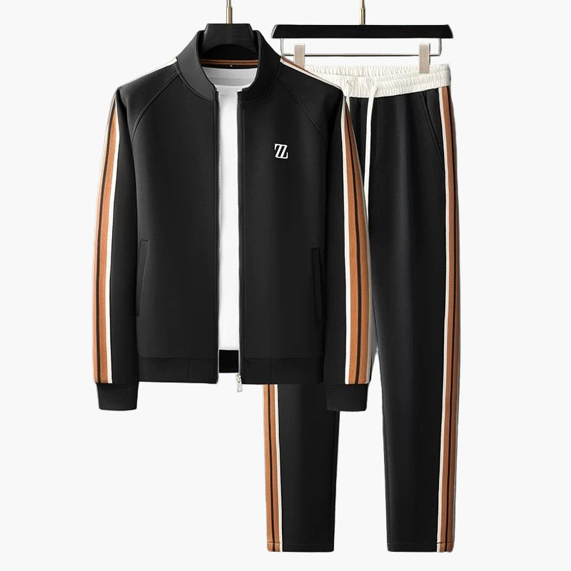 Men's Modern Athletic Tracksuit Set – Sporty Zip-Up Jacket and Joggers